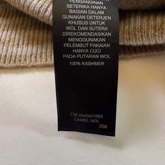 MARKS & SPENCER Pure Cashmere Sweater Beige Camel Grey 100% Cashmere SZ UK 12 - Picture 12 of 14